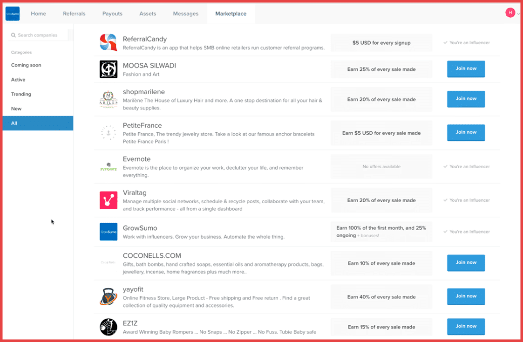 صورة لـ أفضل شبكات التسويق بالعمولة لإيجاد البرامج تابعة [قائمة مميزة]: طبعة 2023 | Growsumo-referral-1024x665-DzTechs