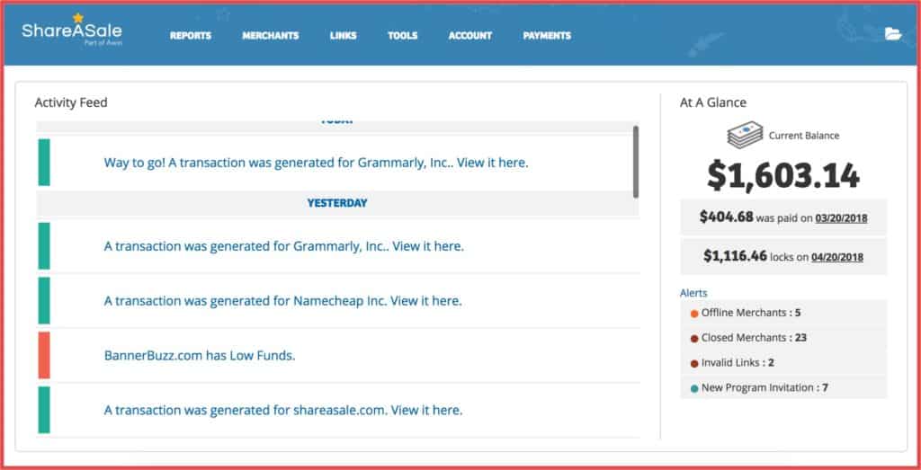 صورة لـ أفضل شبكات التسويق بالعمولة لإيجاد البرامج تابعة [قائمة مميزة]: طبعة 2023 | ShareASale-1024x523-DzTechs