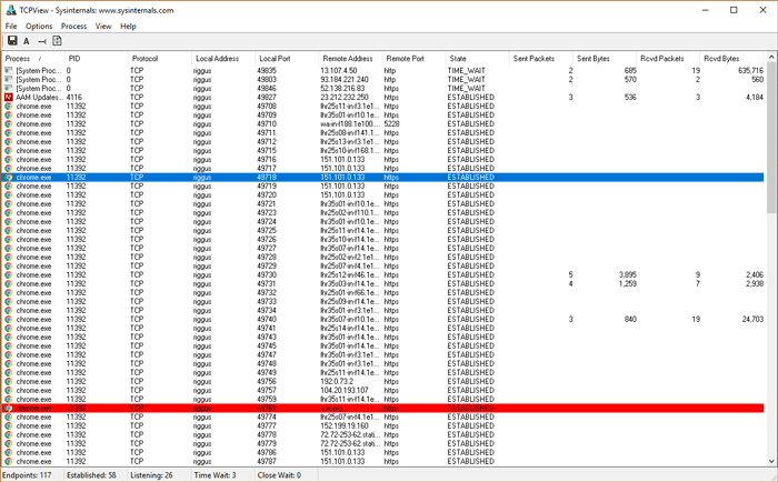 صورة لـ كيفية التحقق من وجود منافذ الشبكة قيد الاستخدام في Windows 10 | check-ports-in-use-windows-10-tcpview-DzTechs