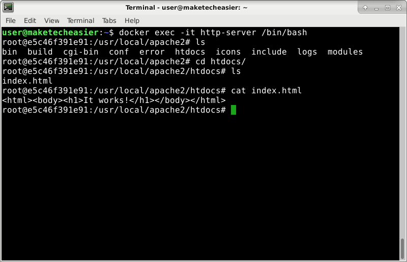صورة لـ كيفية استخدام أداة Docker Containers في نظام Linux | docker-shell-in-container-DzTechs