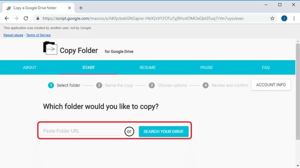 صورة لـ كيفية نسخ الملفات والمجلدات داخل Google Drive | enter-folder-URL-or-browse-for-script-DzTechs
