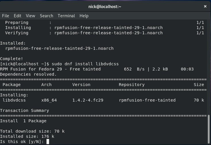 صورة لـ كيفية تثبيت Handbrake على نظام Linux ونسخ قرص DVD | handbrake-install-libdvdcss-fedora-DzTechs