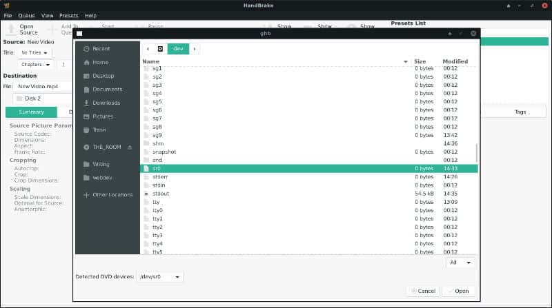 صورة لـ كيفية تثبيت Handbrake على نظام Linux ونسخ قرص DVD | handbrake-select-source-DzTechs