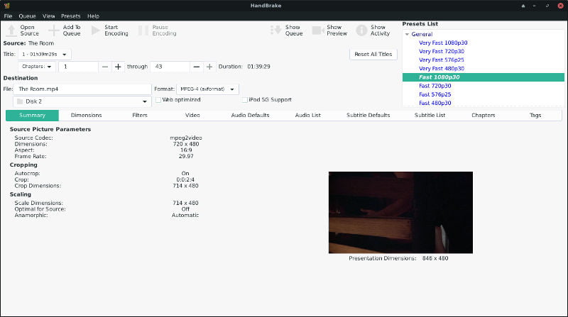 صورة لـ كيفية تثبيت Handbrake على نظام Linux ونسخ قرص DVD | handbrake-source-loaded-DzTechs