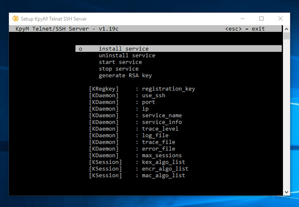 صورة لـ كيفية تمكين خادم Telnet في نظام Windows 10 | kpym_daemon_configuration-DzTechs