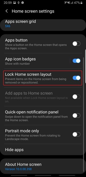 صورة لـ النصائح والحيل والميزات المخفية على Samsung One UI | lock-home-screen-layour-DzTechs