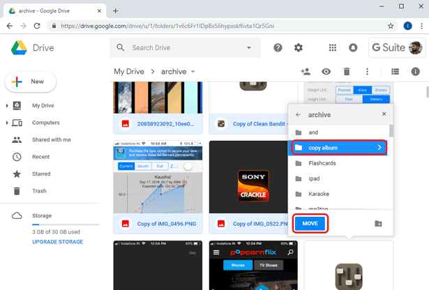 صورة لـ كيفية نسخ الملفات والمجلدات داخل Google Drive | move-here-DzTechs