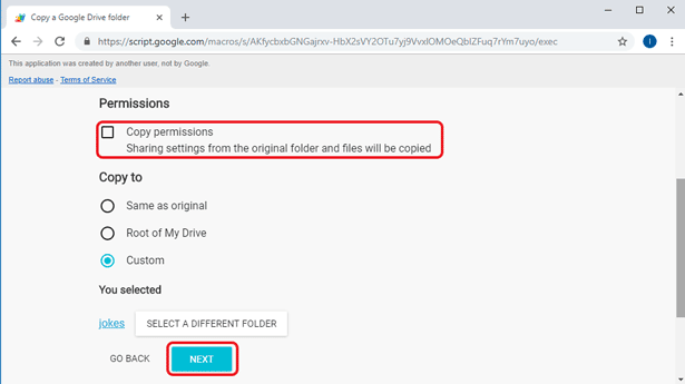 صورة لـ كيفية نسخ الملفات والمجلدات داخل Google Drive | permissions-and-destination-folder-DzTechs