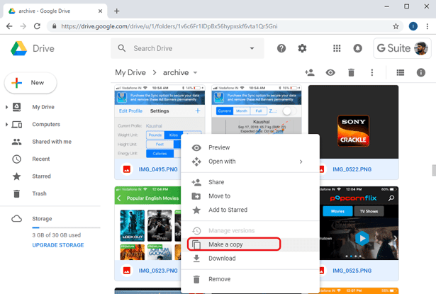صورة لـ كيفية نسخ الملفات والمجلدات داخل Google Drive | right-click-make-a-copy-DzTechs