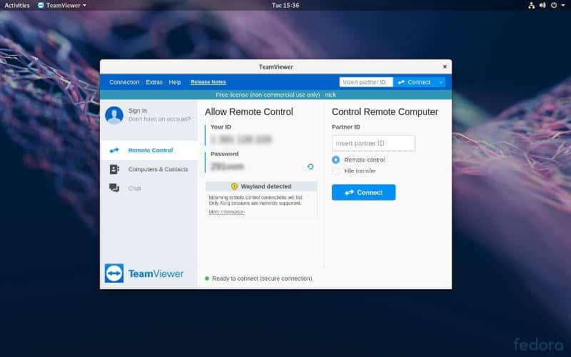 صورة لـ كيفية تثبيت واستخدام أداة Teamviewer على نظام Linux | teamviewer-fedora-DzTechs