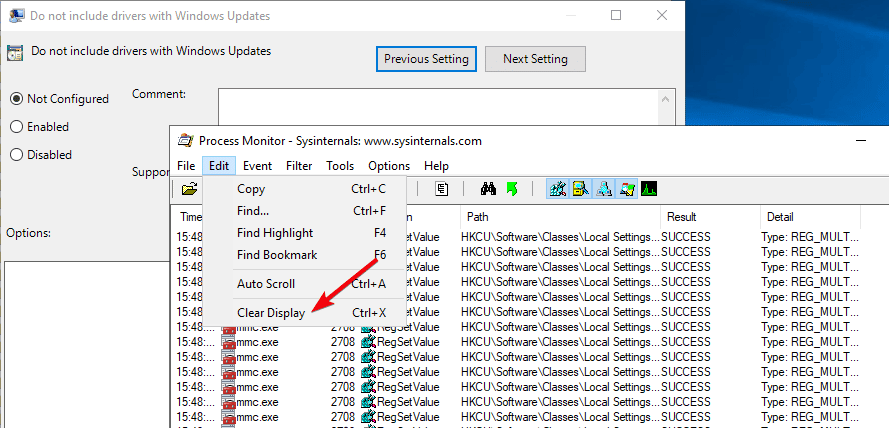 صورة لـ كيفية البحث عن قيم السجل المكافئة لإعدادات سياسة المجموعة على Windows | win-10-see-changes-to-registry-07-clear-events-DzTechs