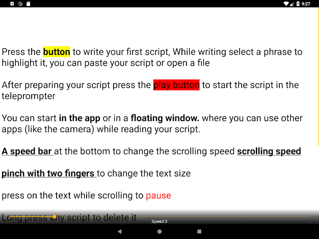 صورة لـ أفضل تطبيقات المُلقِّن لأجهزة Android | Android-teleprompter-app-Nano-Teleprompter-DzTechs
