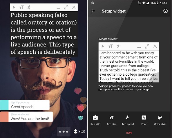 صورة لـ أفضل تطبيقات المُلقِّن لأجهزة Android | Android-teleprompter-app-Oratory-DzTechs