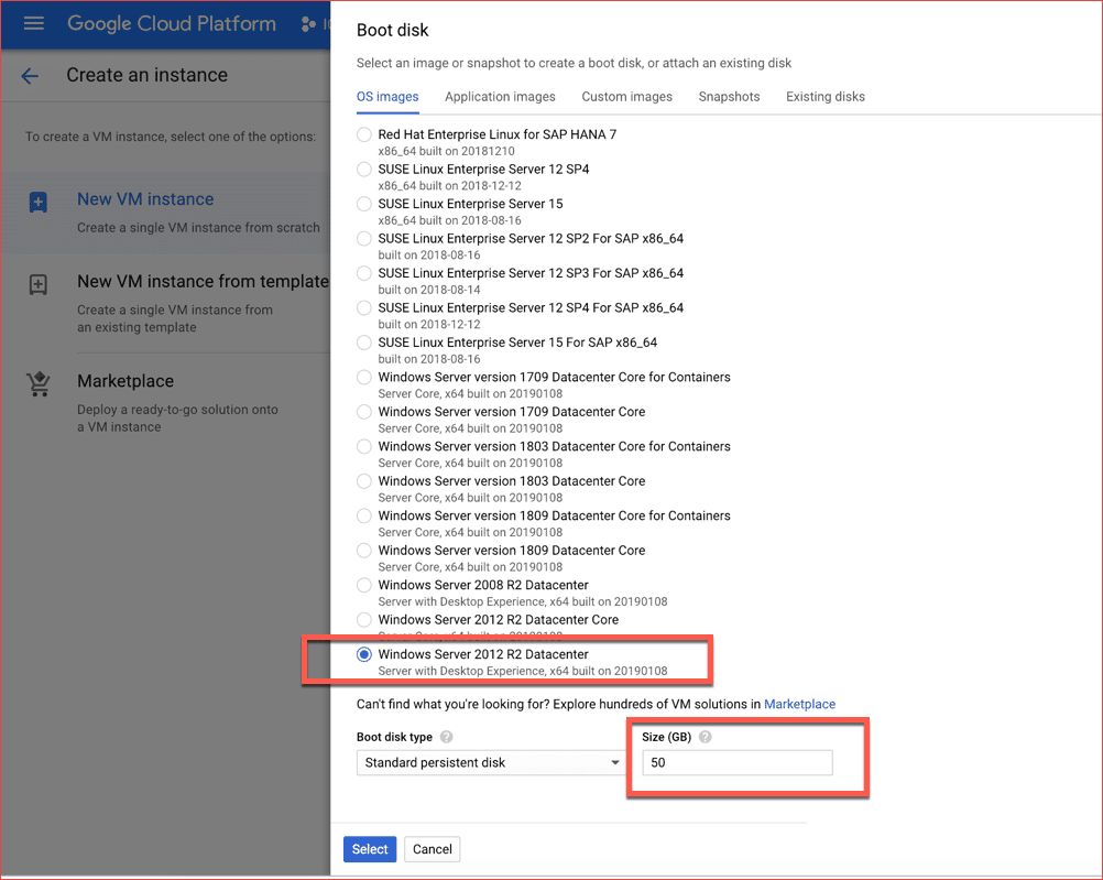 صورة لـ كيفية استخدام Google VPS مجاني (Cloud platform) لتشغيل نظام Windows server 12 | Bootdisk-option-DzTechs