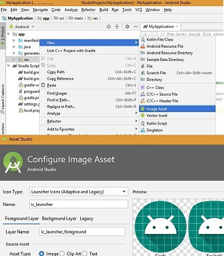 صورة لـ دليل المبتدئين إلى Android Studio من أجل تطوير التطبيقات | Configure-Image-Asset-App-icons-Demo-DzTechs
