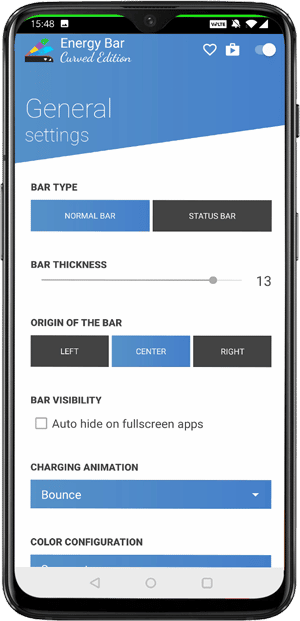 صورة لـ أفضل تطبيقات النوتش لتخصيص شريط الحالة على أجهزة Android | Energy-bar-1-DzTechs