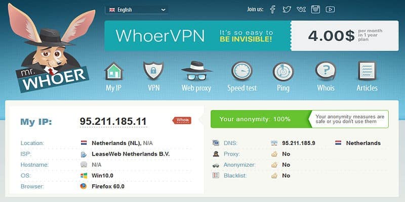 صورة لـ 7 خوادم بروكسي مجانية يمكنك استخدامها لإخفاء هويتك على الإنترنت | Free-Proxy-Server-Site-Whoer-DzTechs