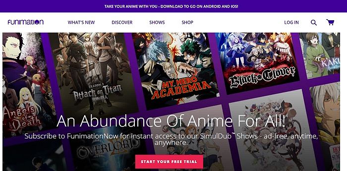 صورة لـ أفضل مواقع الويب لمُشاهدة الأنمي أون لاين والحصول على آخر الأخبار | Funimation-Homepage-1-DzTechs