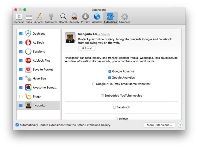 صورة لـ 25+ من أفضل إضافات متصفح Safari المجانية التي يجب أن تجربها | Incognito-DzTechs