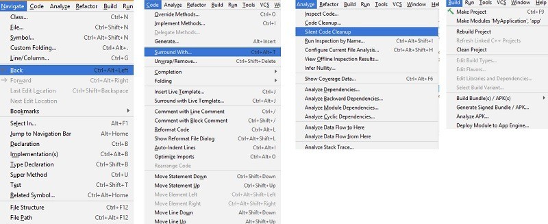 صورة لـ دليل المبتدئين إلى Android Studio من أجل تطوير التطبيقات | Menu-Items-Android-Studio-DzTechs