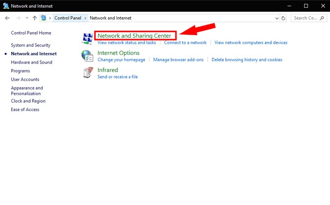 صورة لـ كيفية مشاركة الملفات بين جهازي كمبيوتر Windows باستخدام كابل LAN | NetworkSharingCenter-1-DzTechs