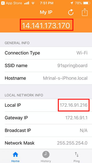 صورة لـ كيفية التحقق من عنوان IP الخاص بالكمبيوتر والهواتف الذكية | WhatsMyIP_iOSApp-DzTechs
