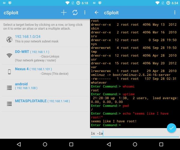 صورة لـ أفضل تطبيقات القرصنة على نظام Android | android-hacking-app-cploit-DzTechs