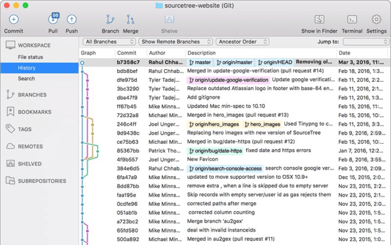 صورة لـ أفضل تطبيقات Git الرسومية على الـ Mac | best-graphical-git-clients-mac-sourcetree-DzTechs