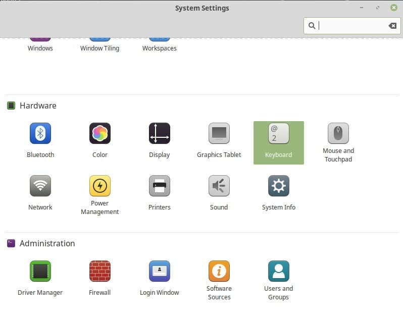 صورة لـ كيفية تغيير وإدارة تخطيط لوحة المفاتيح على Linux | cinnamon-settings-hardware-DzTechs