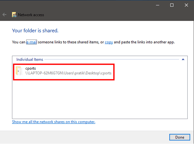 صورة لـ كيفية مشاركة الملفات بين جهازي كمبيوتر Windows باستخدام كابل LAN | cports_link-DzTechs