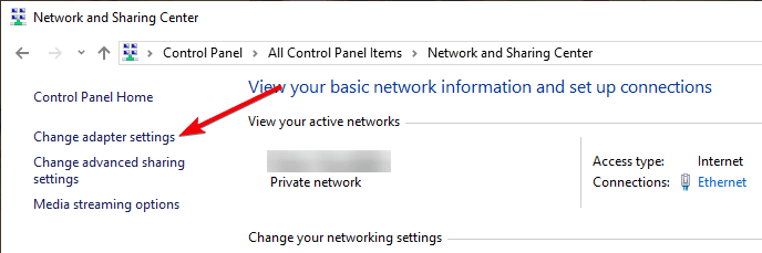 صورة لـ 14 طريقة لحل خطأ عدم استجابة ملقم DNS في Windows 10 | fix-dns-server-not-responding-07-change-adapter-settings-link-DzTechs
