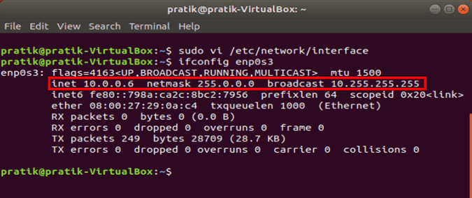 صورة لـ 3 طرق لإعادة تعيين عنوان IP ثابت على نظام Ubuntu | ifconfig_after_configuration-DzTechs