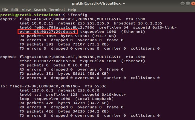 صورة لـ ما هو عنوان MAC وكيفية العثور عليه وهل يمكن تغييره على مختلف المنصات | mac_address_ubuntu-DzTechs
