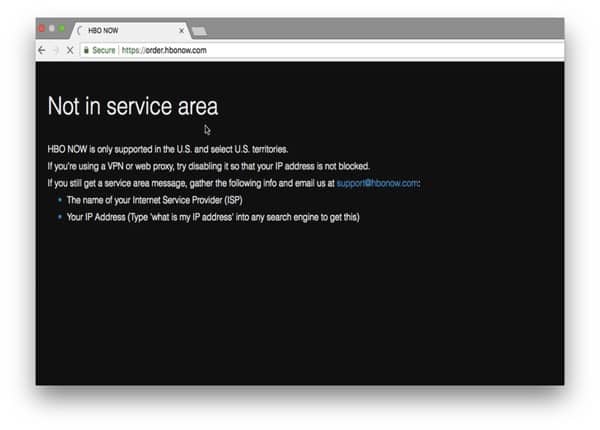 صورة لـ كيفية مشاهدة HBO NOW خارج الولايات المتحدة | not-in-service-area-DzTechs