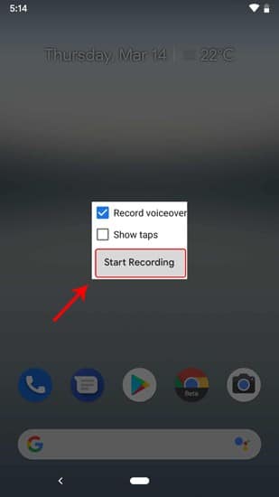 صورة لـ كيفية تسجيل الشاشة بميزة مدمجة في Android 10 | start_recording-DzTechs