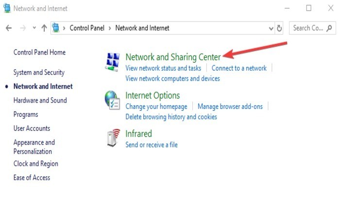 صورة لـ كيفية نقل الملفات بين نظامي Linux و Windows عبر الشبكة المحلية | transfer-files-linux-windows-via-lan-control-panel-network-and-internet-network-and-sharing-center-DzTechs