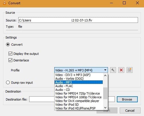 صورة لـ 5 طرق لاستخراج مقاطع الصوت بسهولة من مقاطع الفيديو المفضلة لديك | Convert-Save-in-VLC-MP3-Selection-DzTechs
