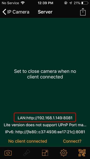 صورة لـ تطبيقات لاستخدام كاميرا الهاتف ككاميرا ويب لنظام Windows و MacOS | IP_webcam_lite_URL-DzTechs