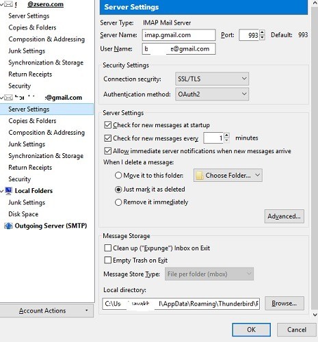 صورة لـ كيفية إعداد Gmail مع Thunderbird في خطوات سهلة وسريعة | Server-settings-Thunderbird-DzTechs