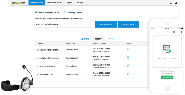 صورة لـ أفضل تطبيقات الوصول عن بُعد المجانية للشركات الصغيرة | free-remote-desktop-software-02-zoho-assist-DzTechs