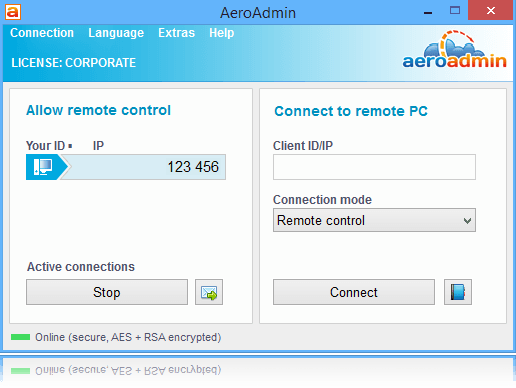 صورة لـ أفضل تطبيقات الوصول عن بُعد المجانية للشركات الصغيرة | free-remote-desktop-software-04-aeroadmin-main-window-DzTechs