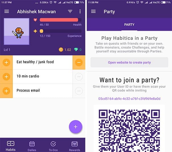 صورة لـ أفضل تطبيقات تعقب وتتبع الأهداف والعادات لنظام Android (2023) | habitica-DzTechs