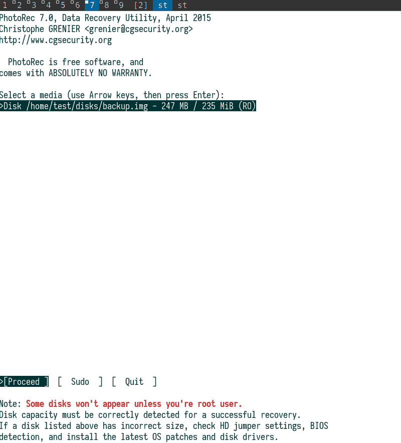 صورة لـ أفضل أدوات استعادة البيانات لنظام التشغيل Linux | linux-photorec-screenshot-clipped-DzTechs