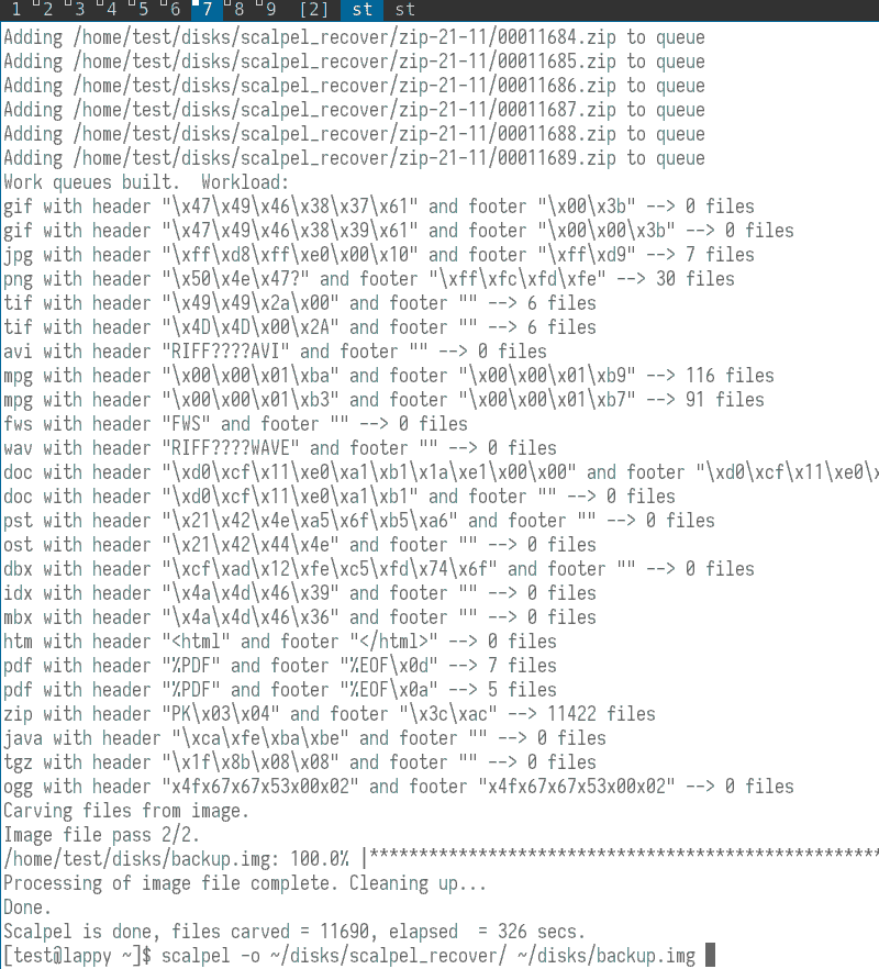 صورة لـ أفضل أدوات استعادة البيانات لنظام التشغيل Linux | linux-scalpel-screenshot-clipped-DzTechs