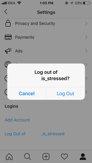 صورة لـ كيفية إزالة معلومات تسجيل الدخول المحفوظة على تطبيق Instagram في نظام iOS؟ | log-out-DzTechs