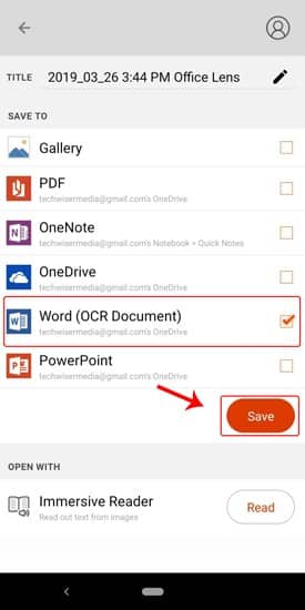 صورة لـ تحويل صور الملاحظات المكتوبة بخط اليد إلى نص قابل للتحرير – تطبيقات Android | ocr_save_to_word-DzTechs