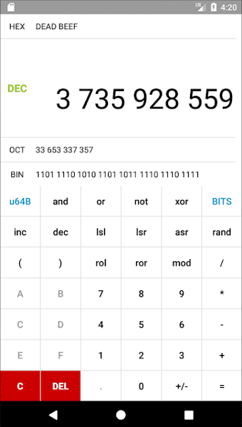 صورة لـ 8 من أفضل تطبيقات Android لمطوري الويب | programmer-apps-05-BitCalculator-DzTechs