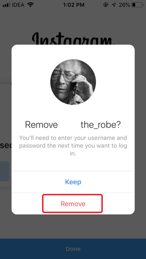 صورة لـ كيفية إزالة معلومات تسجيل الدخول المحفوظة على تطبيق Instagram في نظام iOS؟ | remove-account-multiple-accounts-DzTechs