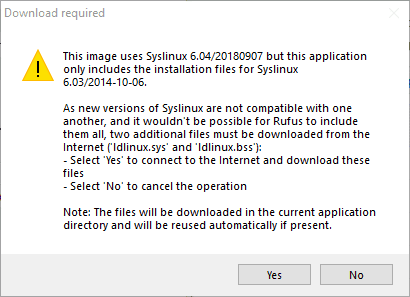 صورة لـ كيفية استخدام Rufus لإنشاء محرك فلاش قابل للتمهيد | rufus-additional-files-download-prompt-DzTechs