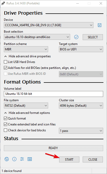 صورة لـ كيفية استخدام Rufus لإنشاء محرك فلاش قابل للتمهيد | rufus-click-start-DzTechs